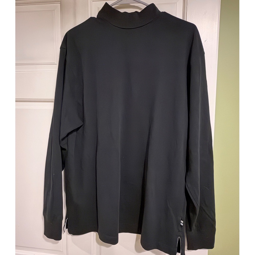 Ashworth EZ-Tech Mens Black Long Sleeve Mock Neck Golf Shirt AM4558 Size Medium